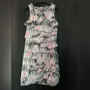 Grey/Pink Chiffon Layered Dress